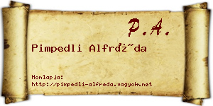 Pimpedli Alfréda névjegykártya